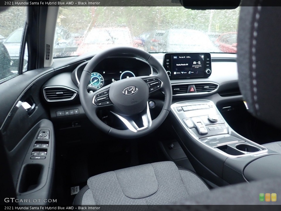 Black Interior Photo for the 2021 Hyundai Santa Fe Hybrid Blue AWD #141858346