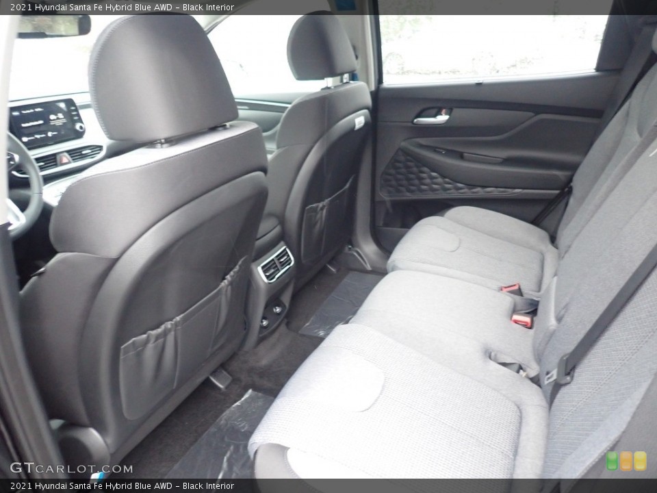 Black Interior Rear Seat for the 2021 Hyundai Santa Fe Hybrid Blue AWD #141858370