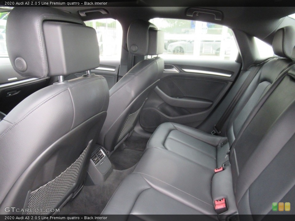 Black Interior Rear Seat for the 2020 Audi A3 2.0 S Line Premium quattro #141862813