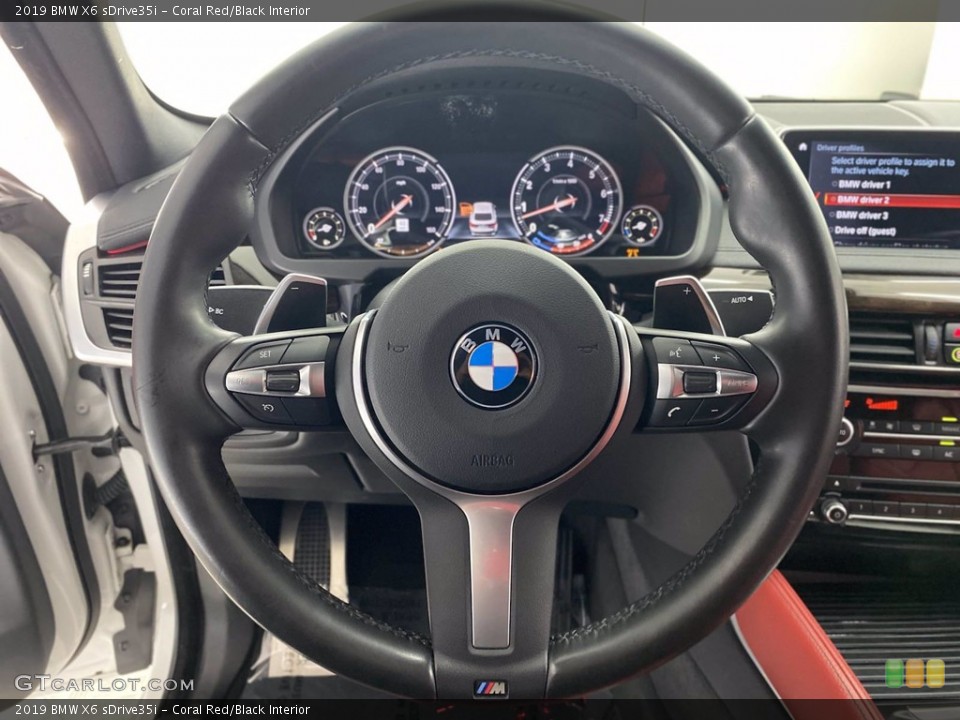 Coral Red/Black Interior Steering Wheel for the 2019 BMW X6 sDrive35i #141876292