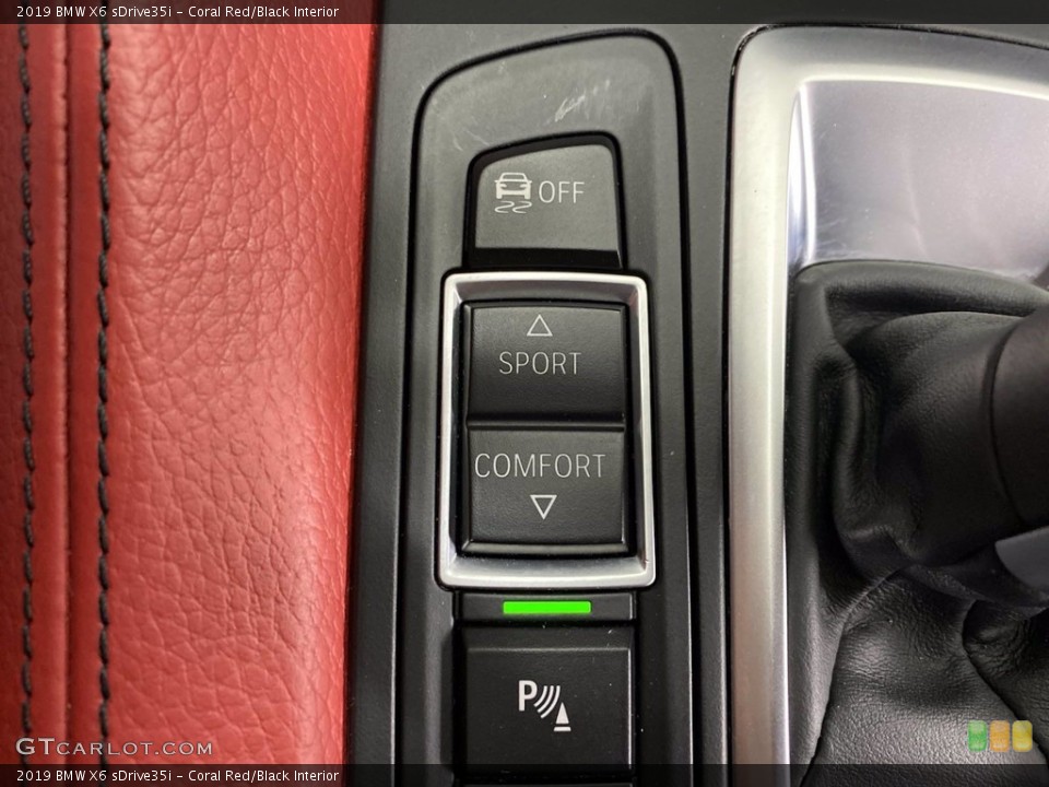 Coral Red/Black Interior Controls for the 2019 BMW X6 sDrive35i #141876490