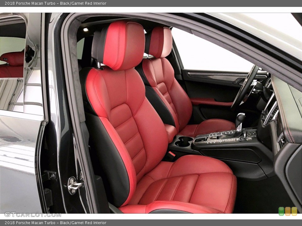 Black/Garnet Red Interior Front Seat for the 2018 Porsche Macan Turbo #141880491