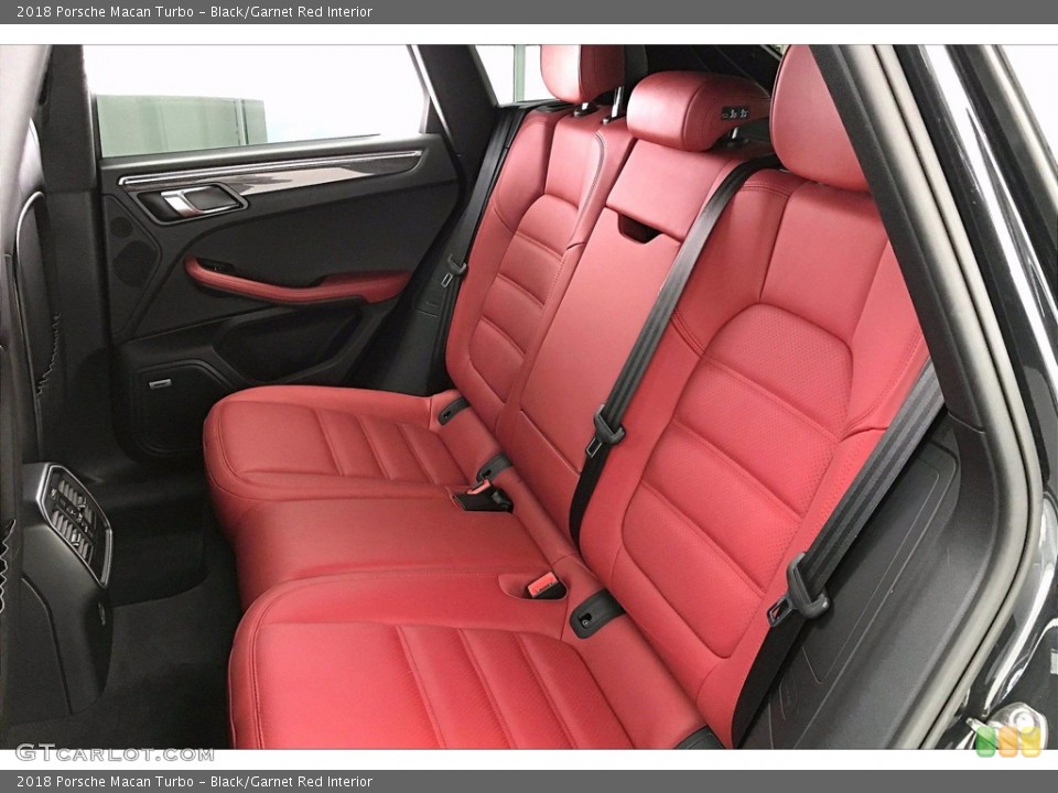 Black/Garnet Red Interior Rear Seat for the 2018 Porsche Macan Turbo #141880827