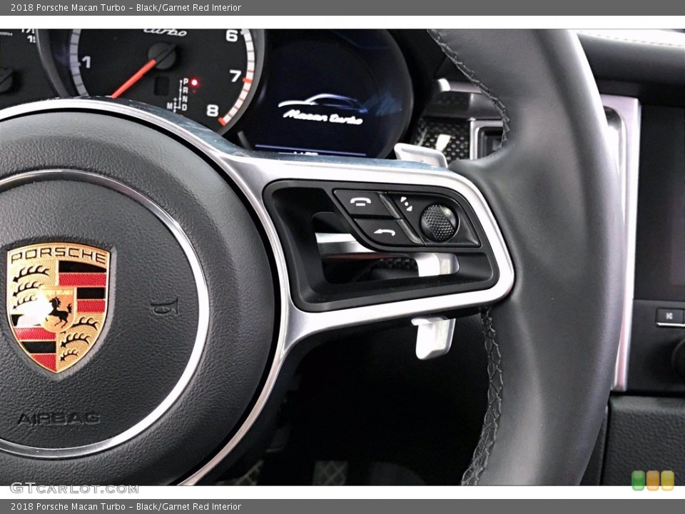 Black/Garnet Red Interior Steering Wheel for the 2018 Porsche Macan Turbo #141880881