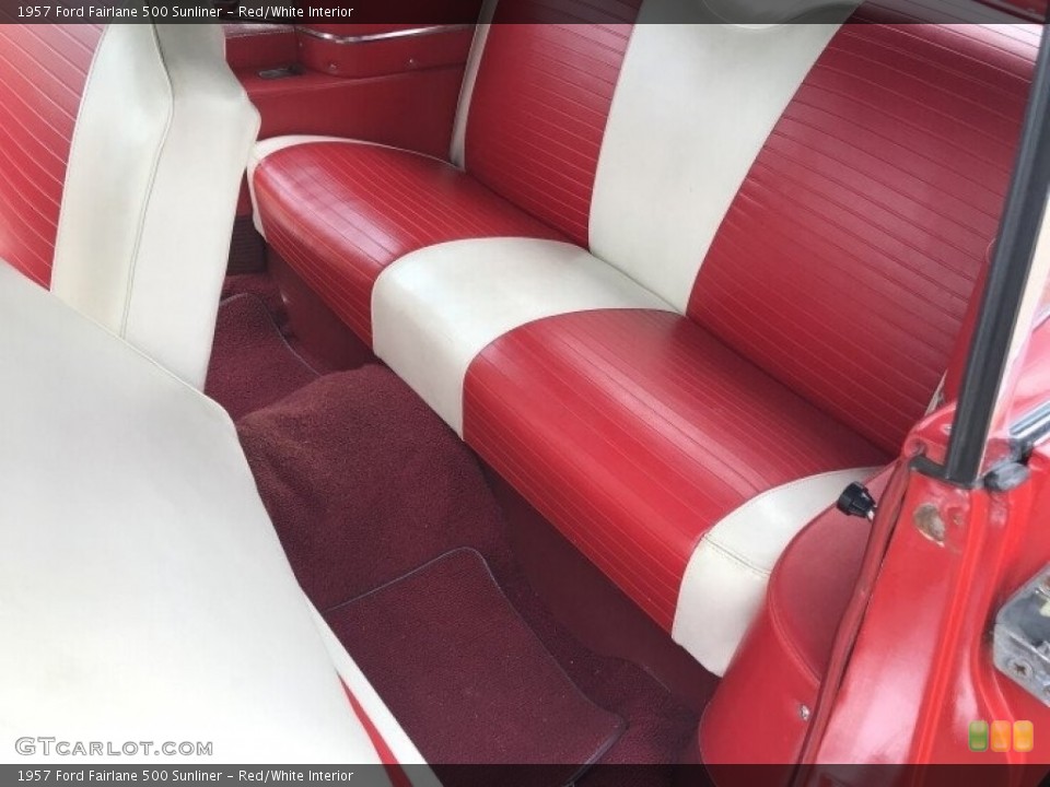 Red/White Interior Rear Seat for the 1957 Ford Fairlane 500 Sunliner #141885060
