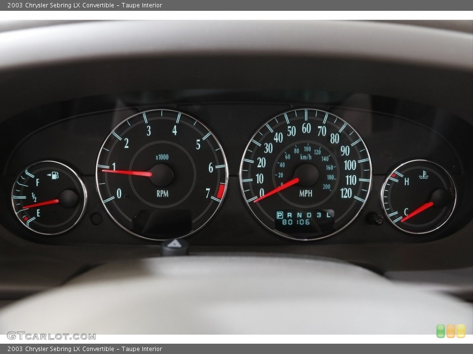 Taupe Interior Gauges for the 2003 Chrysler Sebring LX Convertible #141890845