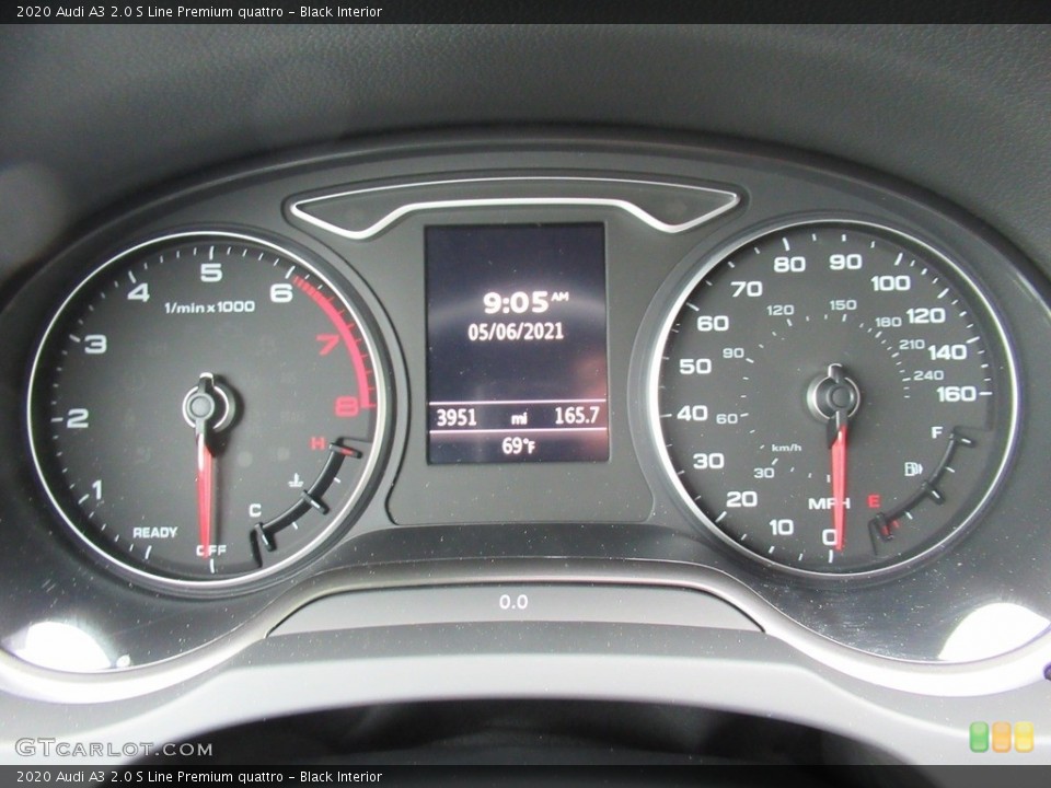 Black Interior Gauges for the 2020 Audi A3 2.0 S Line Premium quattro #141900772
