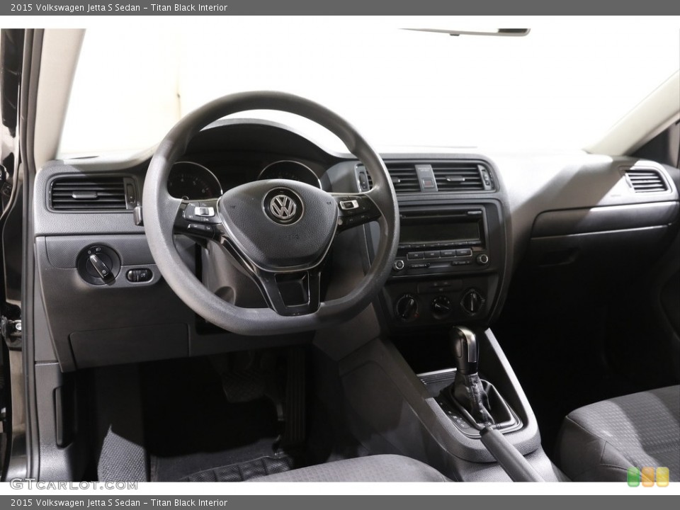 Titan Black Interior Dashboard for the 2015 Volkswagen Jetta S Sedan #141907923