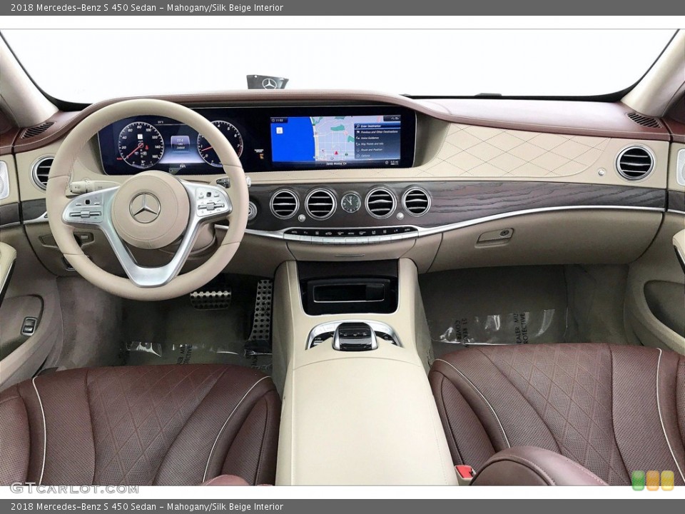 Mahogany/Silk Beige Interior Dashboard for the 2018 Mercedes-Benz S 450 Sedan #141909768