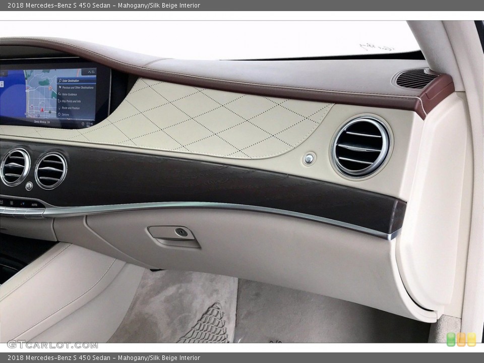 Mahogany/Silk Beige Interior Dashboard for the 2018 Mercedes-Benz S 450 Sedan #141909786