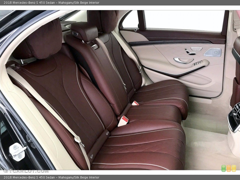 Mahogany/Silk Beige Interior Rear Seat for the 2018 Mercedes-Benz S 450 Sedan #141909861