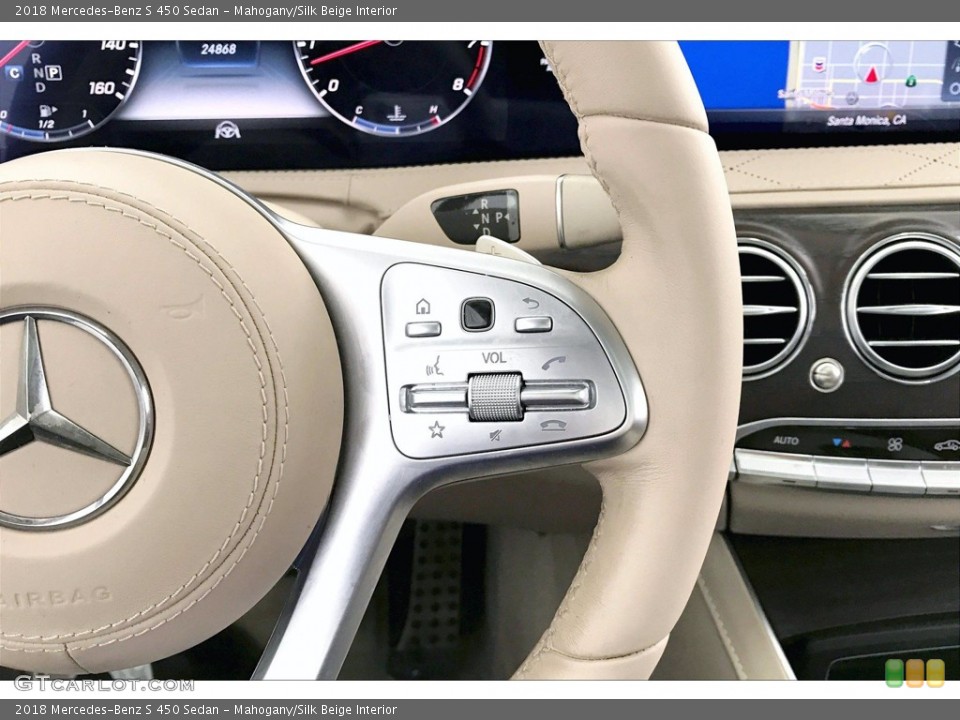 Mahogany/Silk Beige Interior Controls for the 2018 Mercedes-Benz S 450 Sedan #141909951