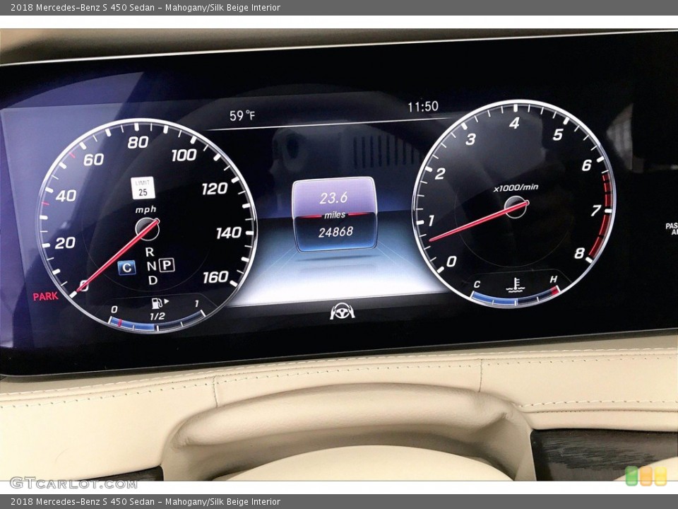 Mahogany/Silk Beige Interior Gauges for the 2018 Mercedes-Benz S 450 Sedan #141909972