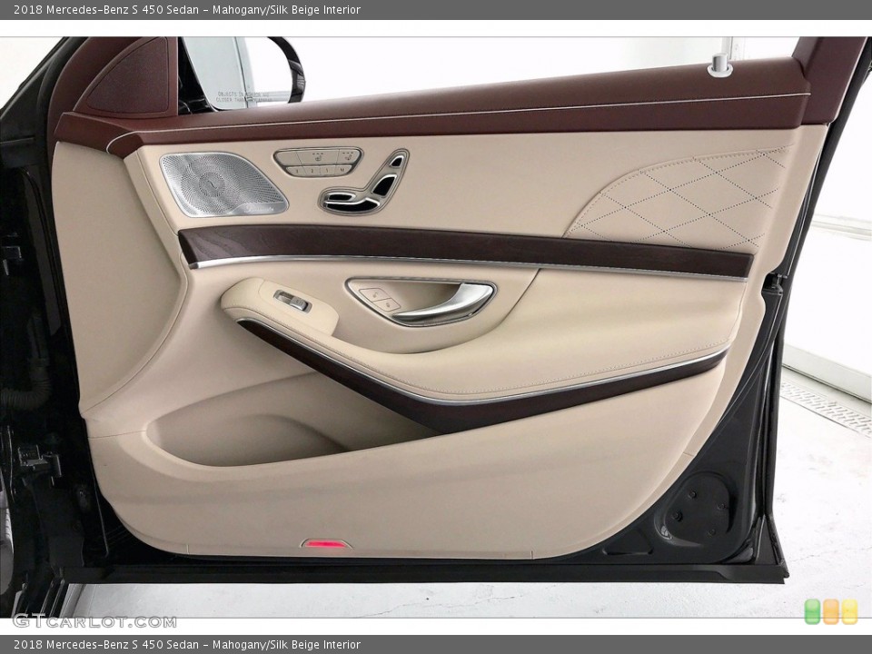Mahogany/Silk Beige Interior Door Panel for the 2018 Mercedes-Benz S 450 Sedan #141910059