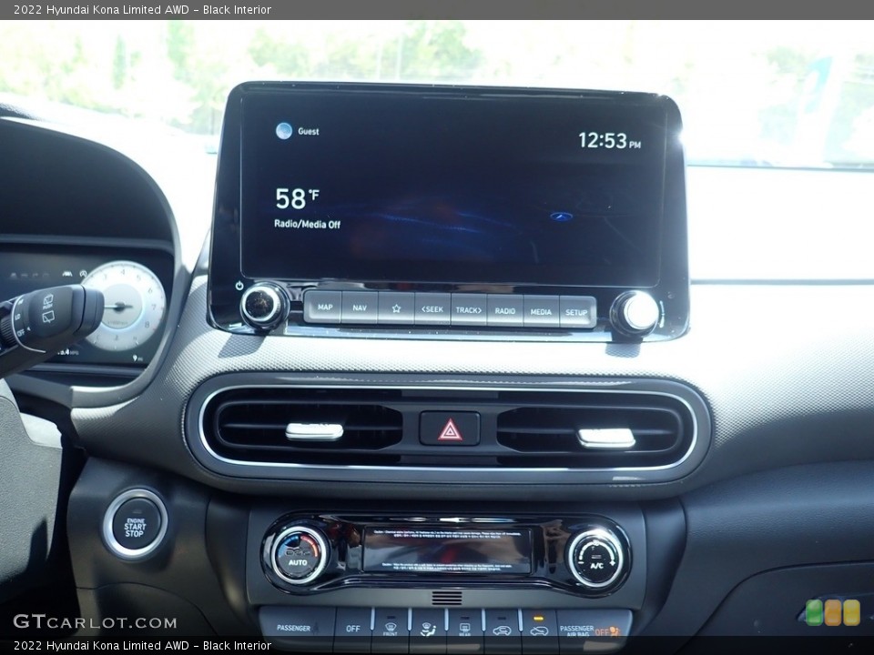 Black Interior Controls for the 2022 Hyundai Kona Limited AWD #141925920
