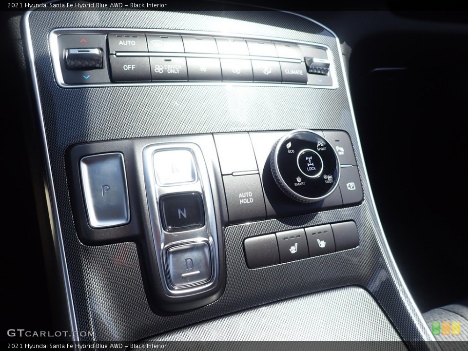Black Interior Controls for the 2021 Hyundai Santa Fe Hybrid Blue AWD #141928361