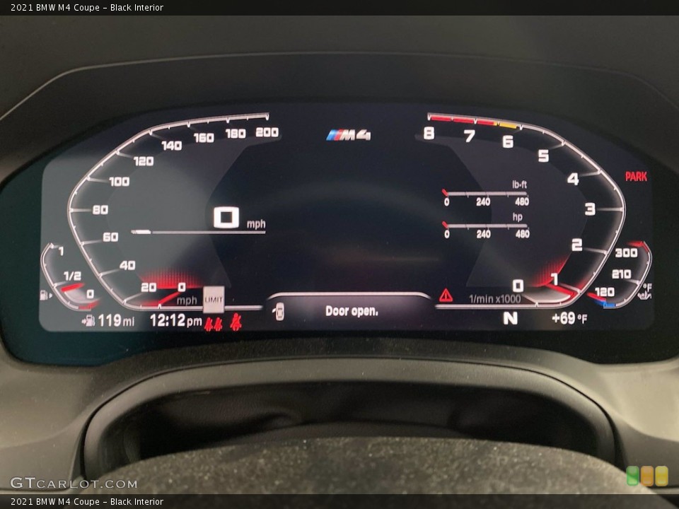 Black Interior Gauges for the 2021 BMW M4 Coupe #141934878