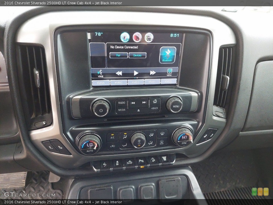 Jet Black Interior Controls for the 2016 Chevrolet Silverado 2500HD LT Crew Cab 4x4 #141942948