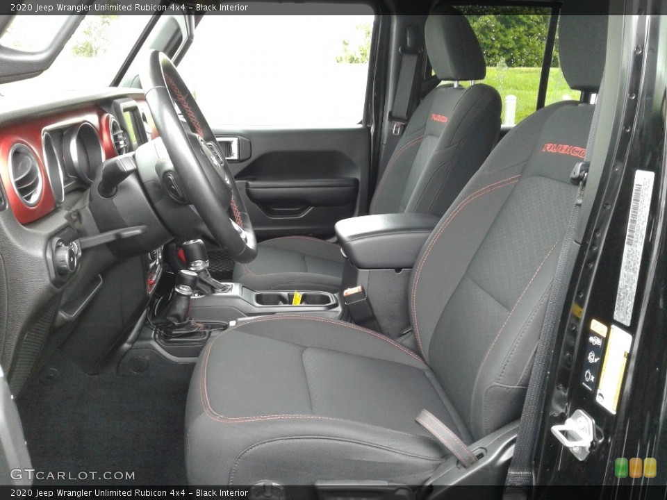 Black Interior Front Seat for the 2020 Jeep Wrangler Unlimited Rubicon 4x4 #141945459