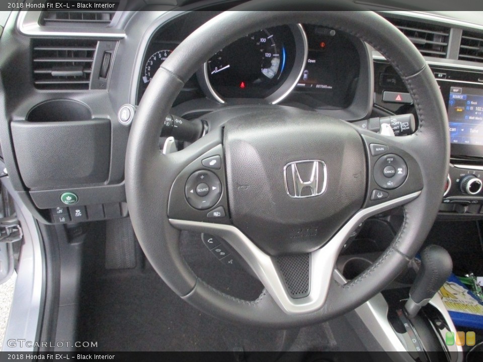 Black Interior Steering Wheel for the 2018 Honda Fit EX-L #141945687