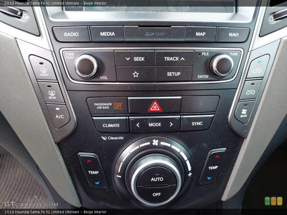 Beige Interior Controls for the 2019 Hyundai Santa Fe XL Limited Ultimate #141950646