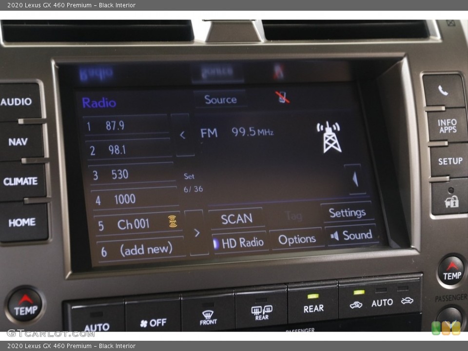 Black Interior Controls for the 2020 Lexus GX 460 Premium #141953442