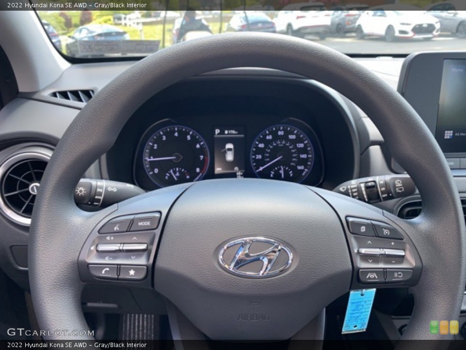 Gray/Black Interior Steering Wheel for the 2022 Hyundai Kona SE AWD #141966275