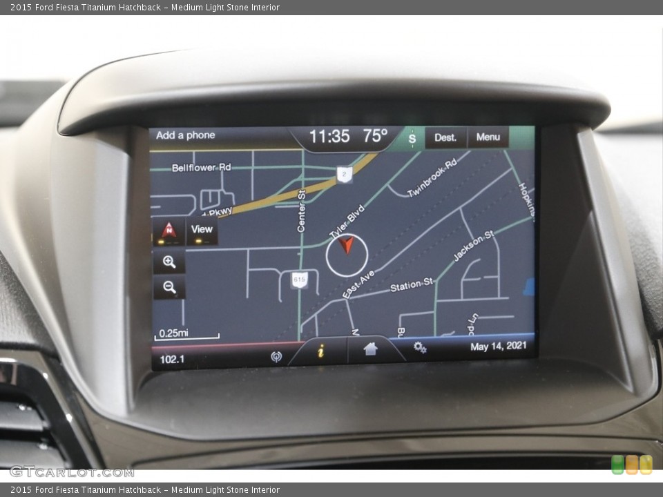 Medium Light Stone Interior Navigation for the 2015 Ford Fiesta Titanium Hatchback #141971139