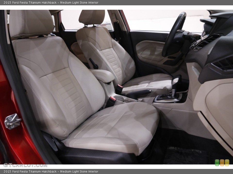 Medium Light Stone Interior Front Seat for the 2015 Ford Fiesta Titanium Hatchback #141971202