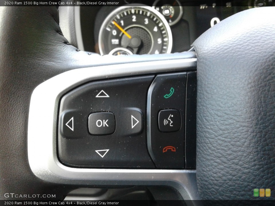 Black/Diesel Gray Interior Steering Wheel for the 2020 Ram 1500 Big Horn Crew Cab 4x4 #141971304