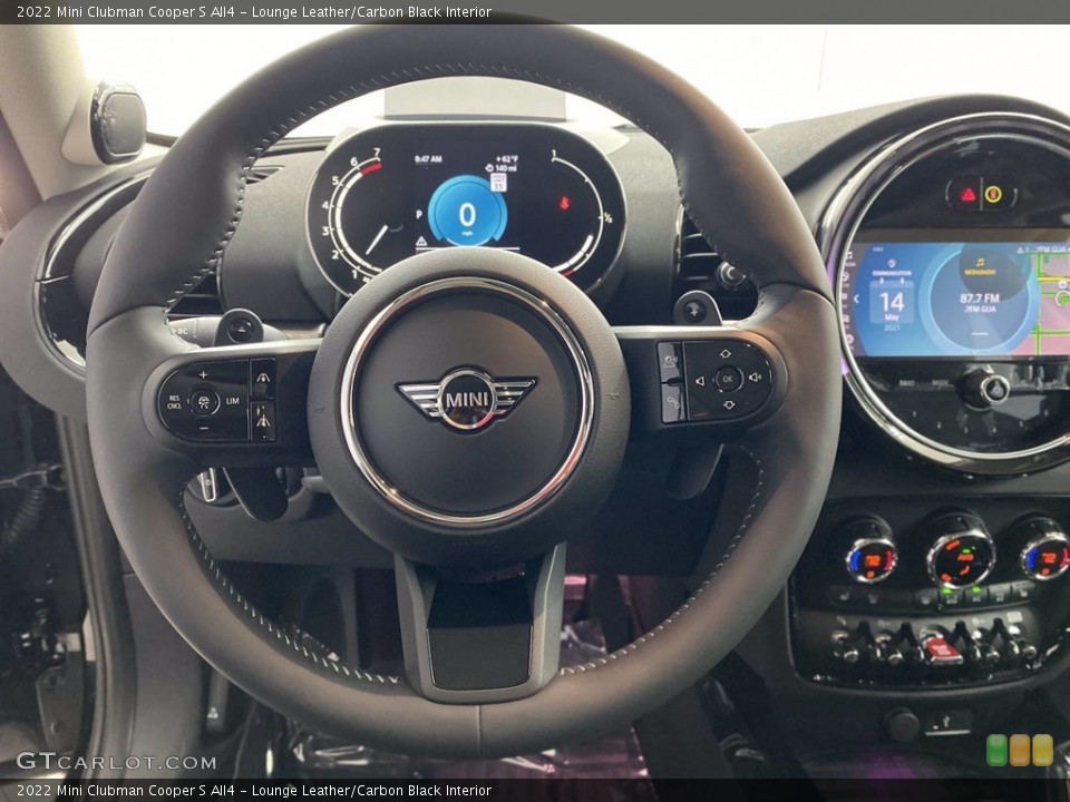 Lounge Leather/Carbon Black Interior Steering Wheel for the 2022 Mini Clubman Cooper S All4 #141976734
