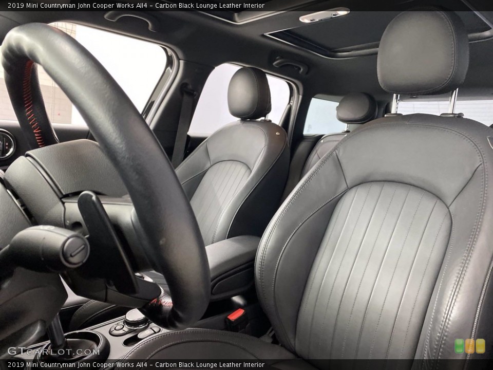 Carbon Black Lounge Leather Interior Front Seat for the 2019 Mini Countryman John Cooper Works All4 #141977229
