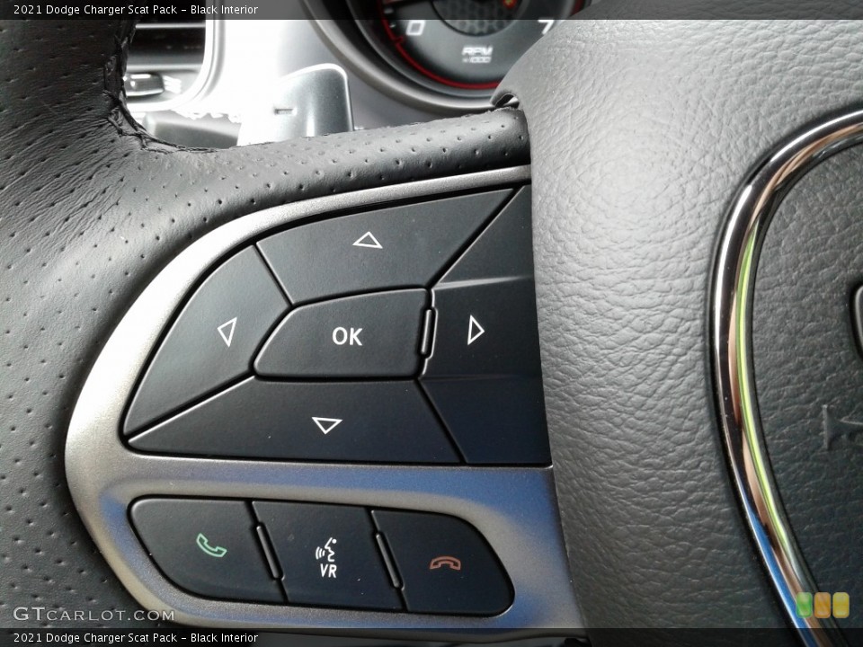 Black Interior Steering Wheel for the 2021 Dodge Charger Scat Pack #141986108