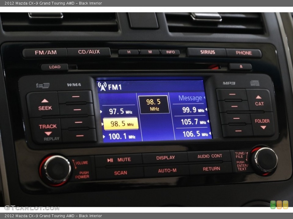 Black Interior Controls for the 2012 Mazda CX-9 Grand Touring AWD #141993741