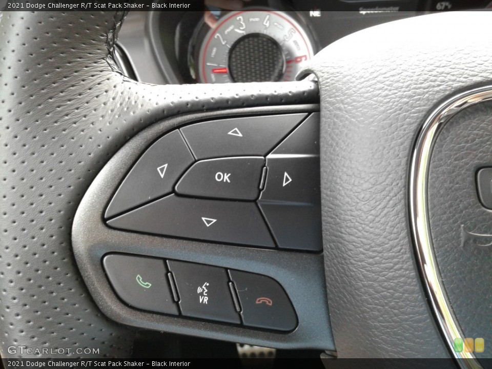 Black Interior Steering Wheel for the 2021 Dodge Challenger R/T Scat Pack Shaker #142001142