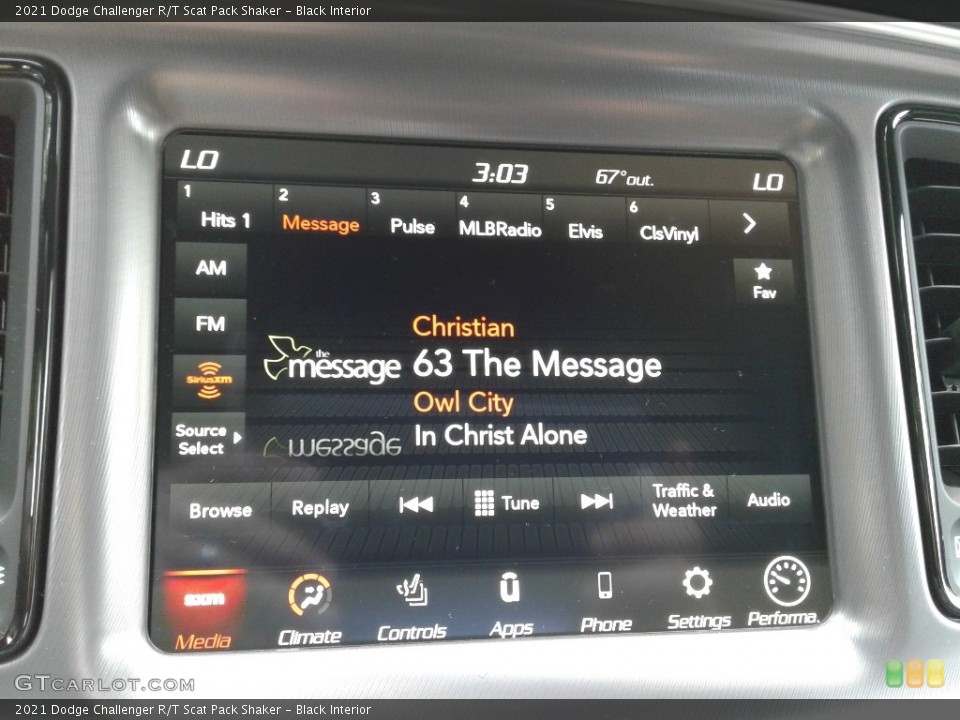 Black Interior Audio System for the 2021 Dodge Challenger R/T Scat Pack Shaker #142001221