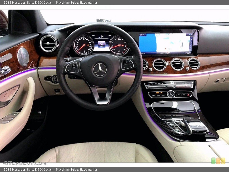 Macchiato Beige/Black Interior Dashboard for the 2018 Mercedes-Benz E 300 Sedan #142003869