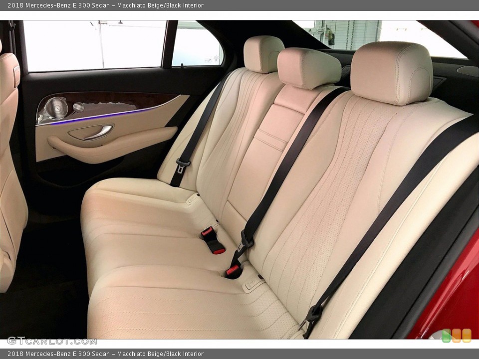 Macchiato Beige/Black Interior Rear Seat for the 2018 Mercedes-Benz E 300 Sedan #142004070
