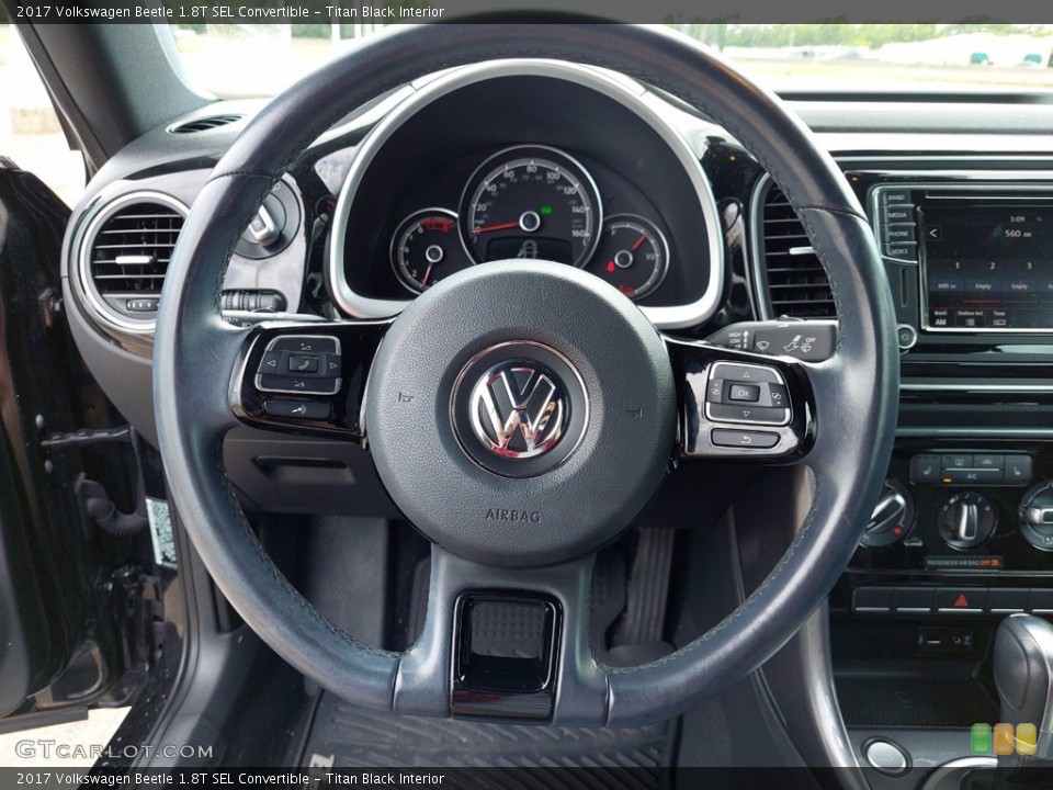 Titan Black Interior Steering Wheel for the 2017 Volkswagen Beetle 1.8T SEL Convertible #142004811