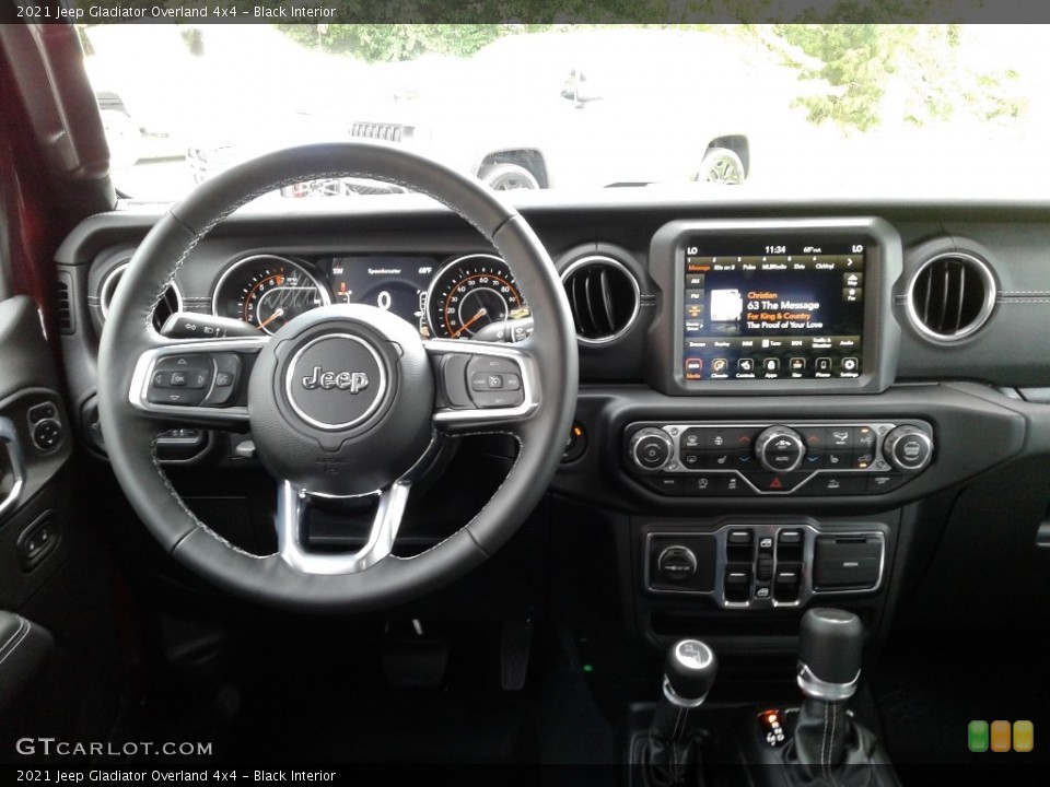 Black Interior Dashboard for the 2021 Jeep Gladiator Overland 4x4 #142010438