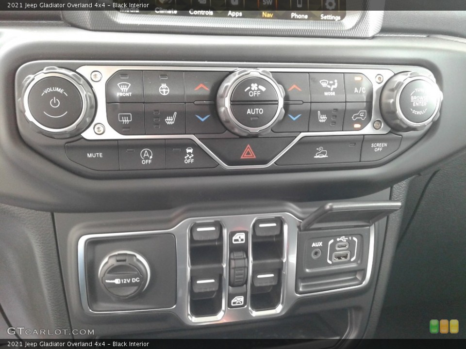 Black Interior Controls for the 2021 Jeep Gladiator Overland 4x4 #142010663
