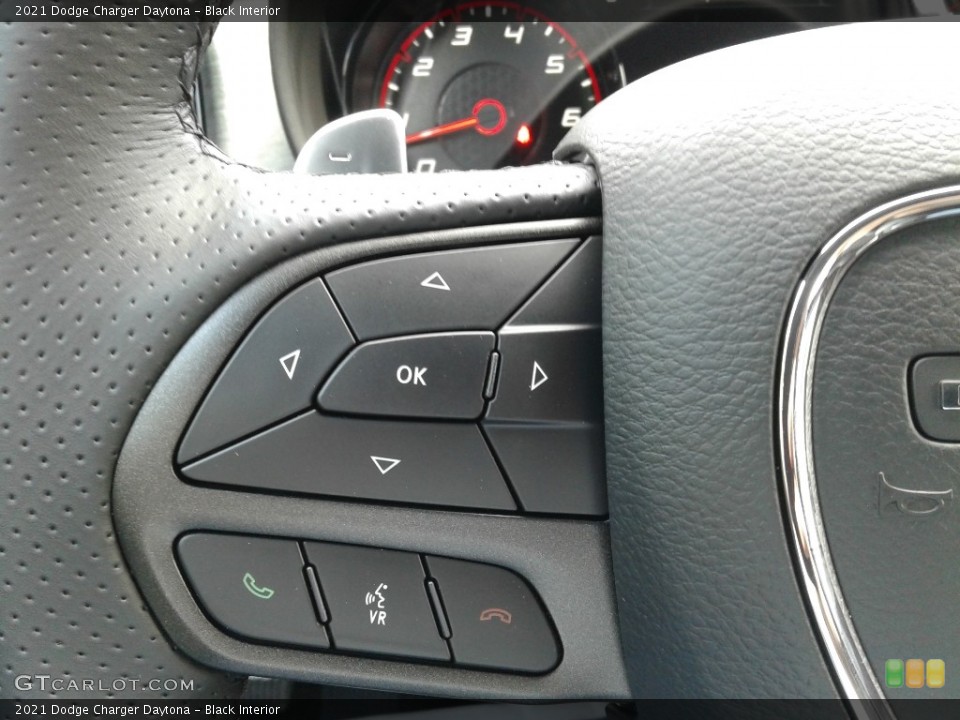 Black Interior Steering Wheel for the 2021 Dodge Charger Daytona #142011242