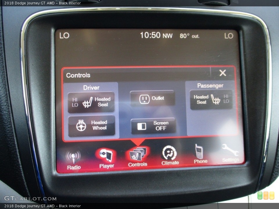 Black Interior Controls for the 2018 Dodge Journey GT AWD #142013246