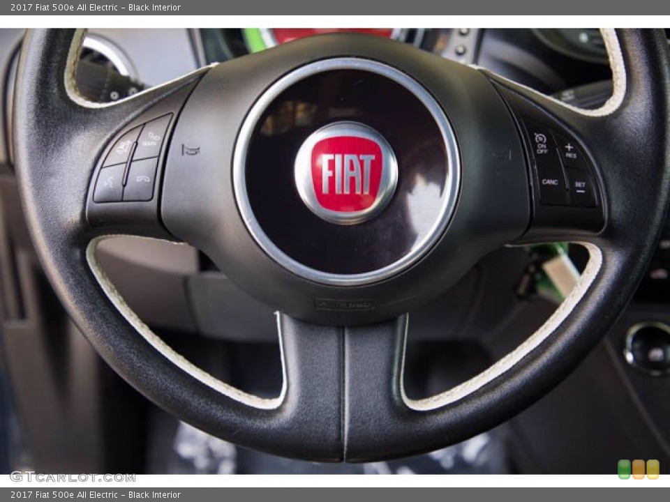 Black Interior Steering Wheel for the 2017 Fiat 500e All Electric #142013582