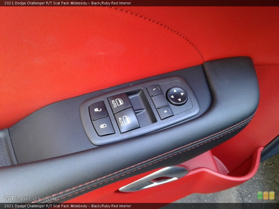 Black/Ruby Red Interior Controls for the 2021 Dodge Challenger R/T Scat Pack Widebody #142021386