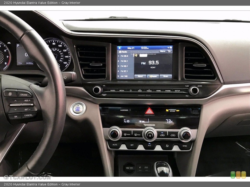 Gray Interior Controls for the 2020 Hyundai Elantra Value Edition #142022085