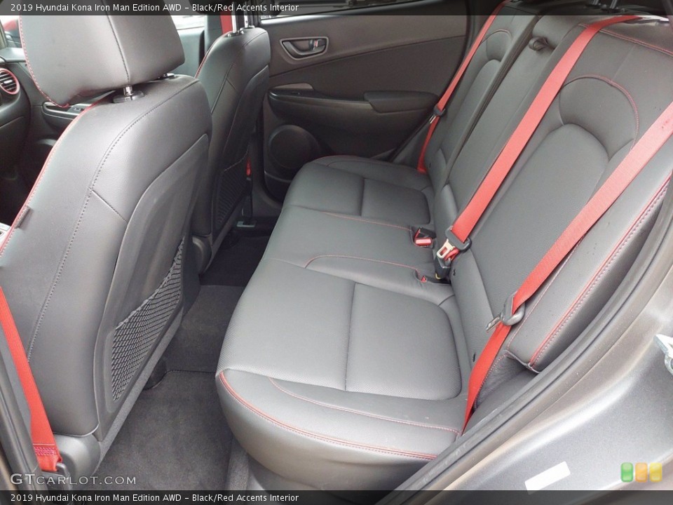 Black/Red Accents Interior Rear Seat for the 2019 Hyundai Kona Iron Man Edition AWD #142024926