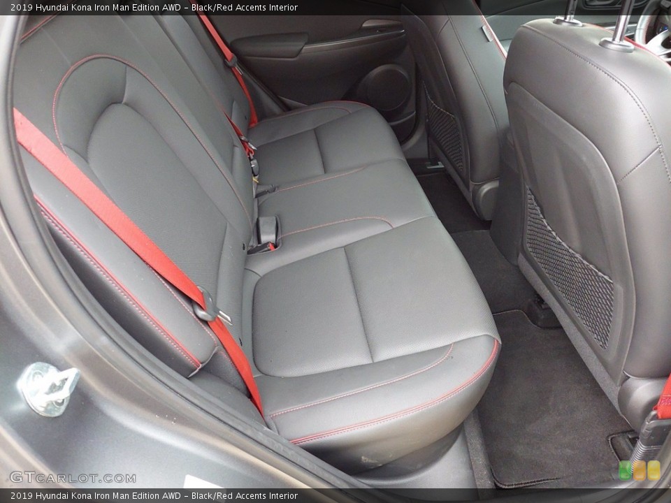Black/Red Accents Interior Rear Seat for the 2019 Hyundai Kona Iron Man Edition AWD #142024978