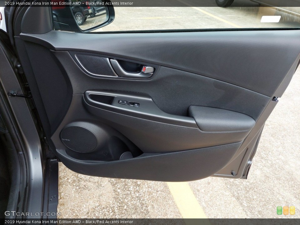 Black/Red Accents Interior Door Panel for the 2019 Hyundai Kona Iron Man Edition AWD #142024992