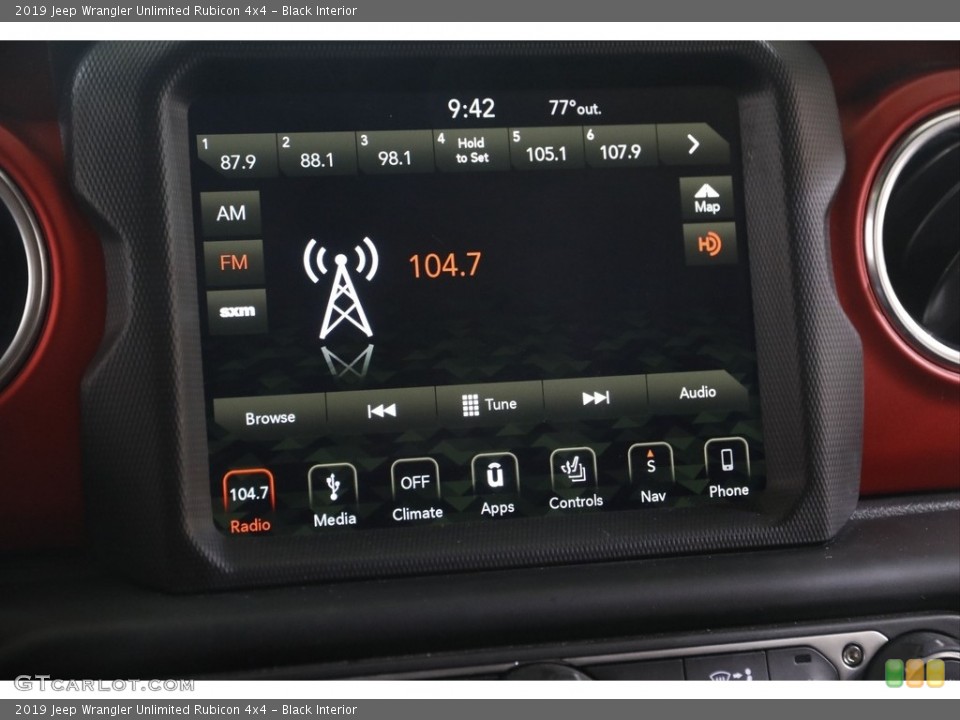 Black Interior Audio System for the 2019 Jeep Wrangler Unlimited Rubicon 4x4 #142033384